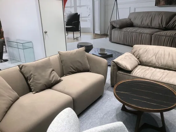 Журнальный столик Vario Ø80х46 см, черная керамика, орех