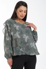 Блуза Красивая из шифона (олива) Diolche (Акция)