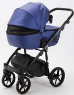 Детская коляска Adamex Bibione Deluxe 2 в 1 BI-SM02 (СИН.ПЕРЛ.ПЕРФ.КОЖА)
