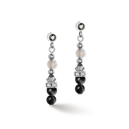 Серьги Coeur de Lion Black-Grey 6020/21-1312