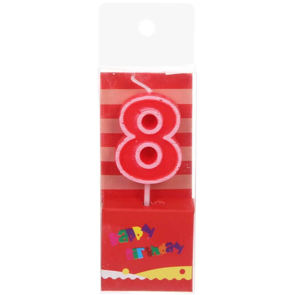 Свеча для торта Цифра Яркий праздник «8» 7,5 см