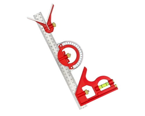 УГЛОМЕР КОМБИНИРОВАННЫЙ VERTEXTOOLS PROFI ДЛЯ СТОЛЯРНЫХ РАБОТ 300ММ, INOX+AL ФРЕЗЕРОВАННЫЙ толщина 1