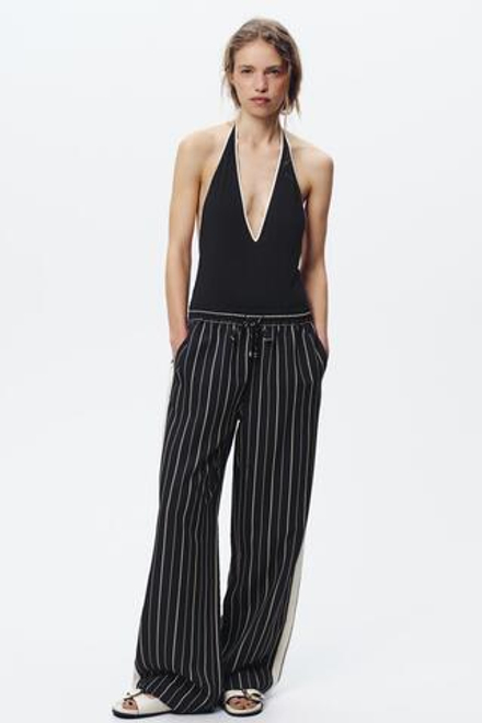 ZARA ШИРОКИЕ БРЮКИ В ПОЛОСКУ, ПОЛОСКИ