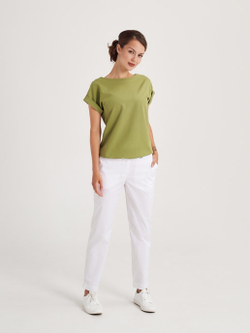 Блуза с коротким рукавом фисташкового цвета