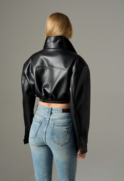 Бомбер на резинке Cindi, черный