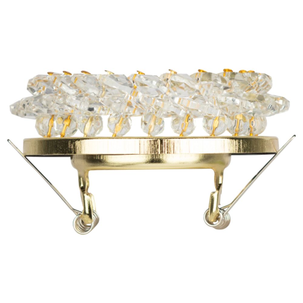 Светильник встраиваемый декоративный ЭРА DK16 GD/WH под лампу MR16 GU5.3 декор с хрусталиками прозрачный/золото | Декоративные встраиваемые светильники