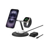 Зарядная станция MagSafe Belkin BoostCharge Pro для iPhone, Apple Watch и AirPods (Qi2) (WIZ023, EU) Беспроводная зарядка: Qi 15 Вт, Qi 5 Вт, магнитное крепление для быстрой зарядки Apple Watch (Qi 5 Вт). Проводная зарядка: нет. Сертификация Qi2. Есть LED