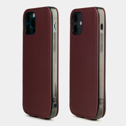 Чехол для iPhone 12/12Pro из кожи теленка, бордового цвета