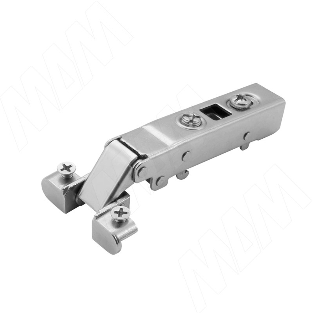 Петля накладная с доводчиком для алюм профиля (90/105), никель БЕЗ ПЛАНКИ  (узк профиль)