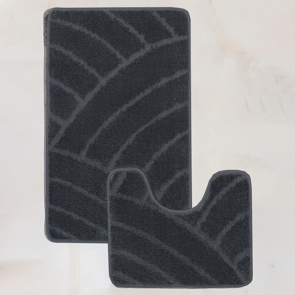 Комплект ковриков для ванной и туалета My Crystal серия Gold 50*80 и 40*50 цвет антрацит Радуга