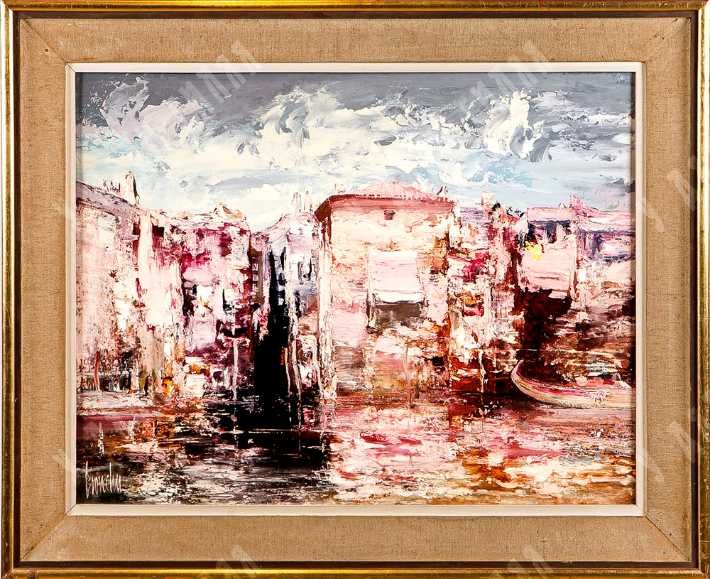 Брончу С. Р. (Bronchu). Вид Венеции. Масло. Испания, ХХ в.