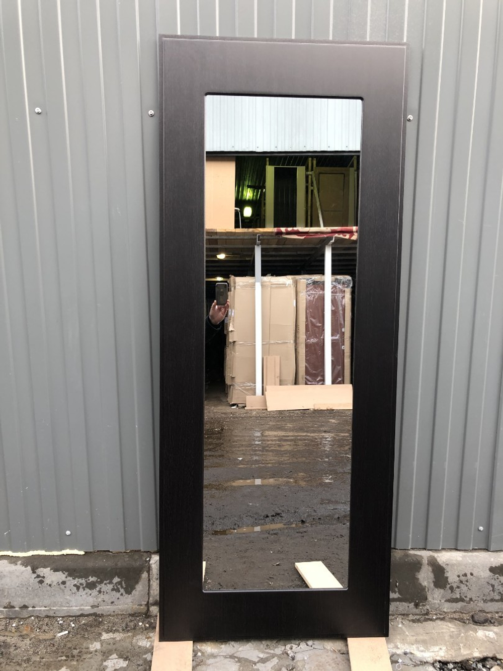 Входная металлическая дверь с зеркалом  (RеX) РЕКС 6 Лондон Венге / зеркало Пастораль Венге 16мм