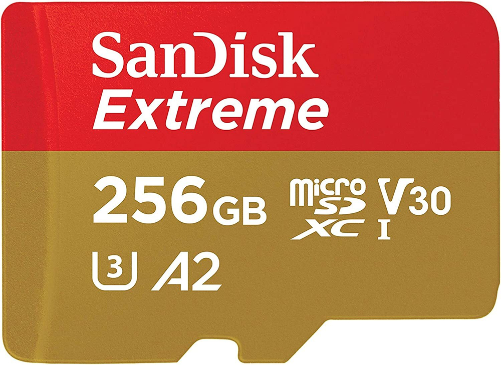 Карта памяти SanDisk Extreme microSDXC 256 ГБ Class 10, V30, A2, U3