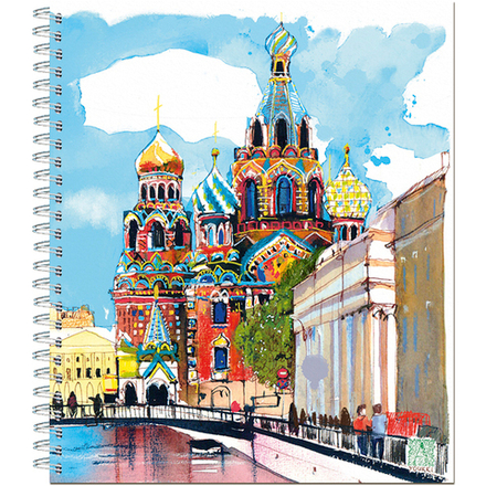 Тетрадь общая 48 листов на мет.гребне  "Питерские скетчи"