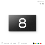 Табличка с номером 8 на дверь квартиры, для офиса, кабинета, аудитории, склада, черная 120х70 мм, Айдентика Технолоджи