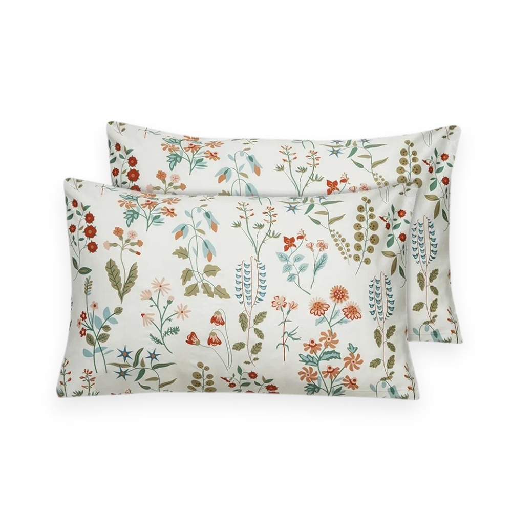 Комплект наволочек без ушек из сатина 50х70 ГЛОРИЯ | цветочный принт