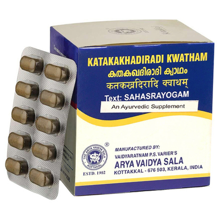 Катакакхадиради Кватхам Арья Вадья Сала (Katakakhadiradi Kwatham Arya Vaidya Sala), 100 таблеток