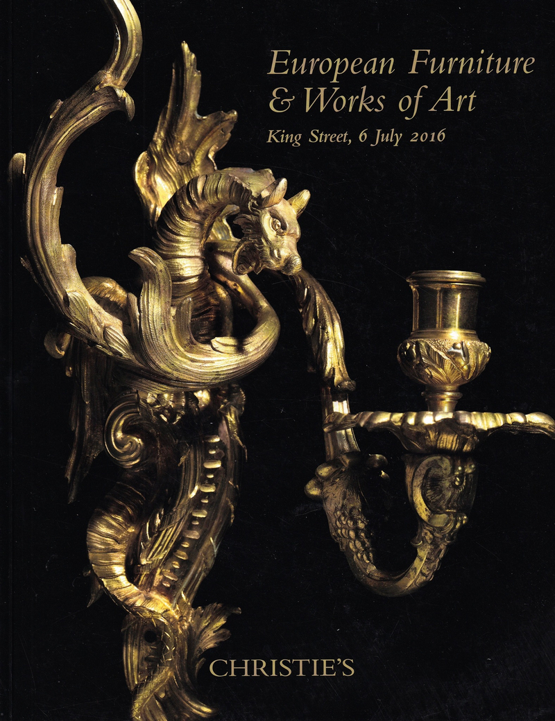 Каталог аукциона Christie's, Лондон, Европейская мебель и предметы искусства от 6 июля 2016 года