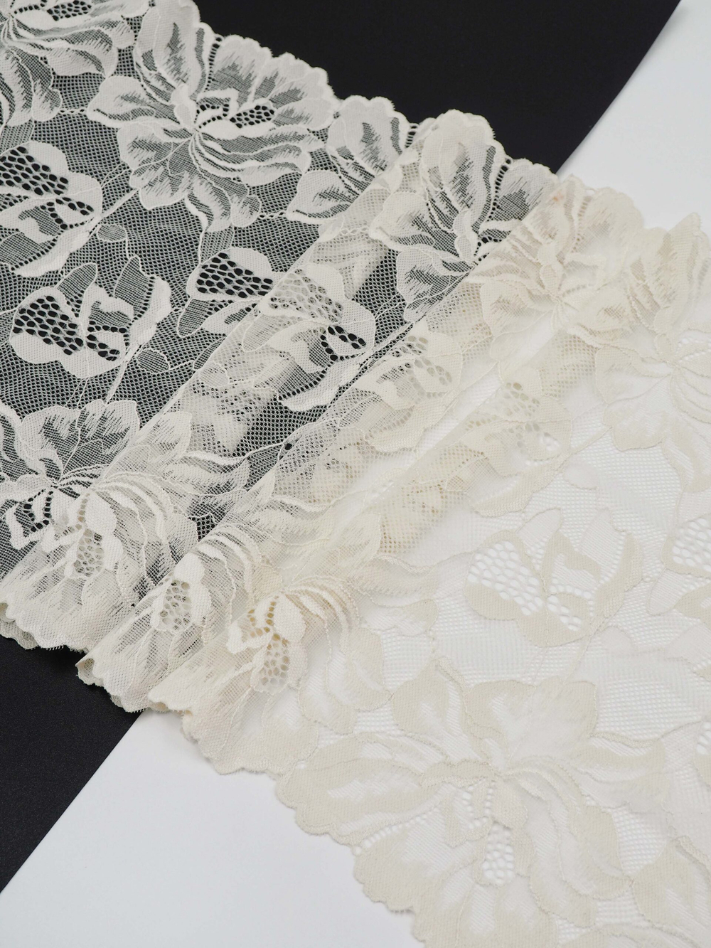 Эластичное кружево темная шампань ширина 29 см ОТРЕЗ 0,4 м