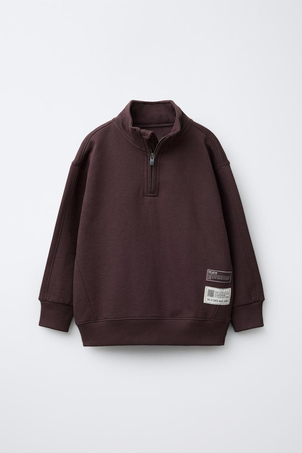 ZARA КОМПЛЕКТ ТОЛСТОВКА НА МОЛНИИ И БРЮКИ-ДЖОГГЕРЫ, БАКЛАЖАННЫЙ