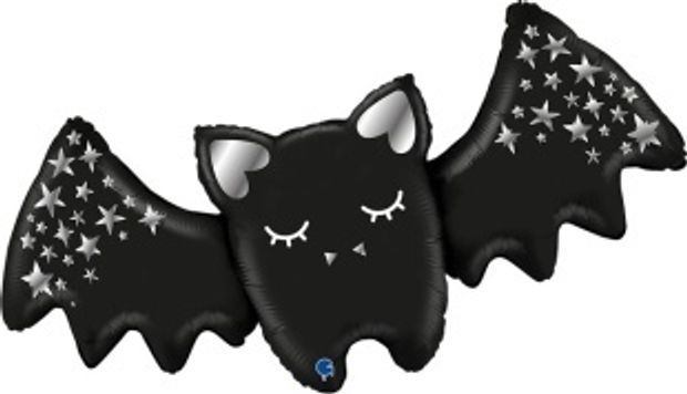 Г Шар (43''/109 см) Фигура, Летучая мышь, Серебряные звездочки (БГ-35)