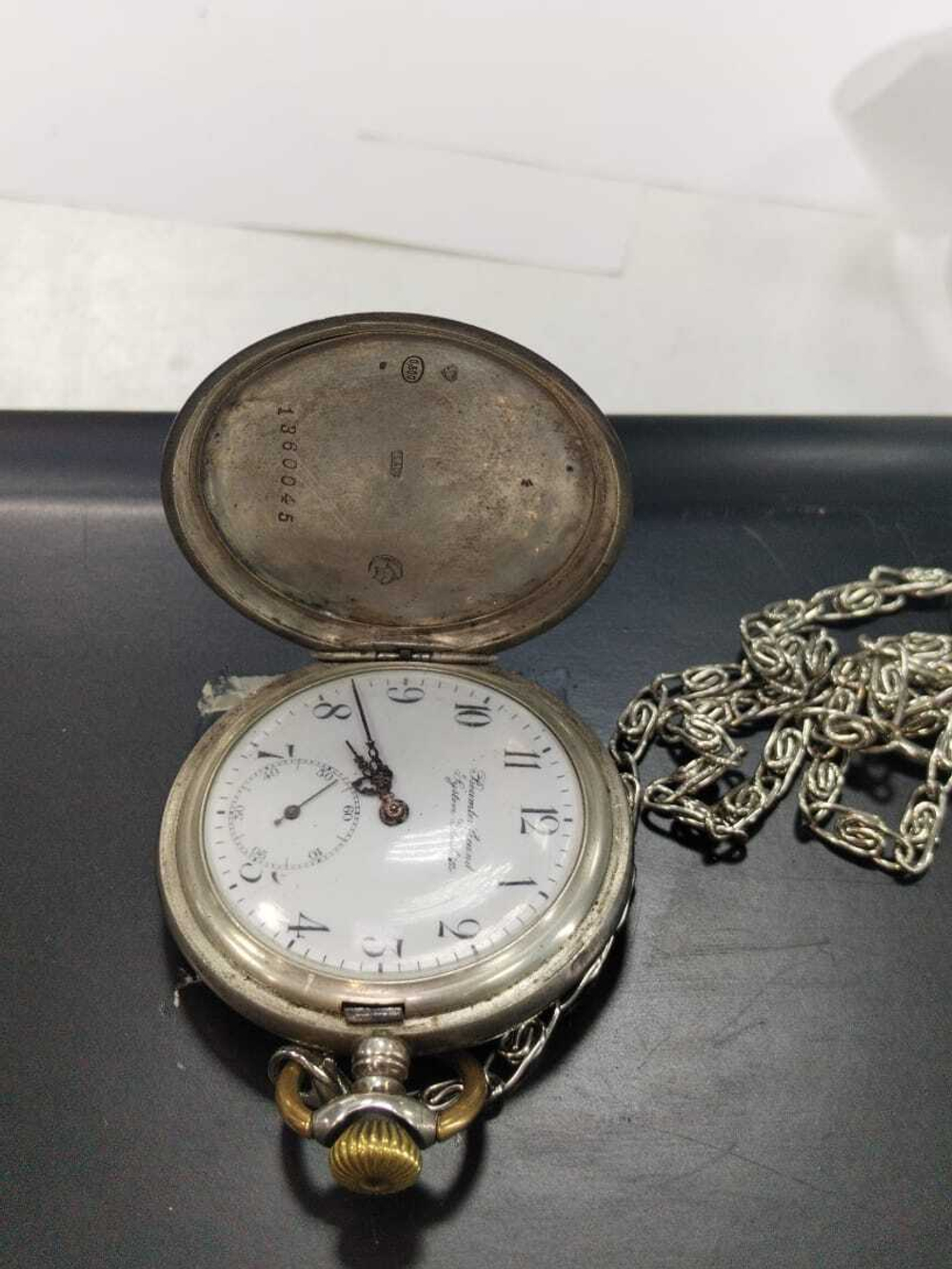 Часы карманные.Beamtenfreund System Glashutte" сер