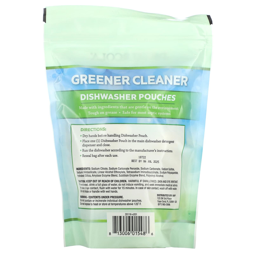 Dr. Mercola, Greener Cleaner, пакетики для посудомоечной машины, 24 пакетика, 431 г (15,2 унции)