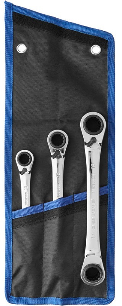 Набор накидных трещеточных гаечных ключей 3 шт ЗУБР