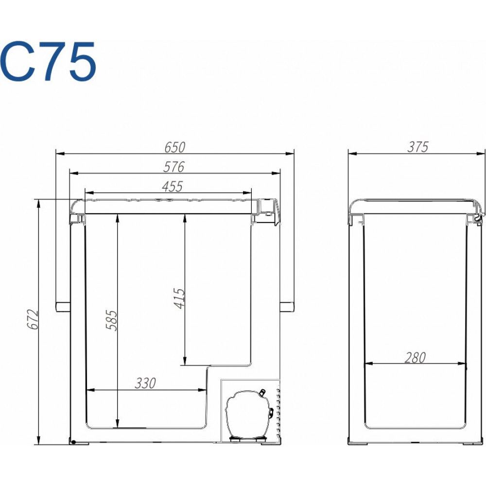Компрессорный автохолодильник Alpicool C75 (12/24V)