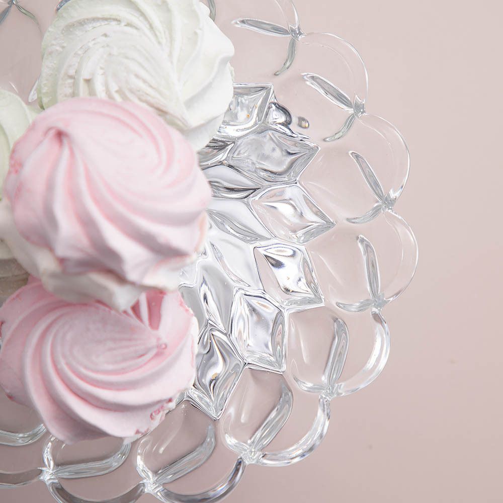 Фруктовница Белла Белая со стеклянной чашей Лепестки