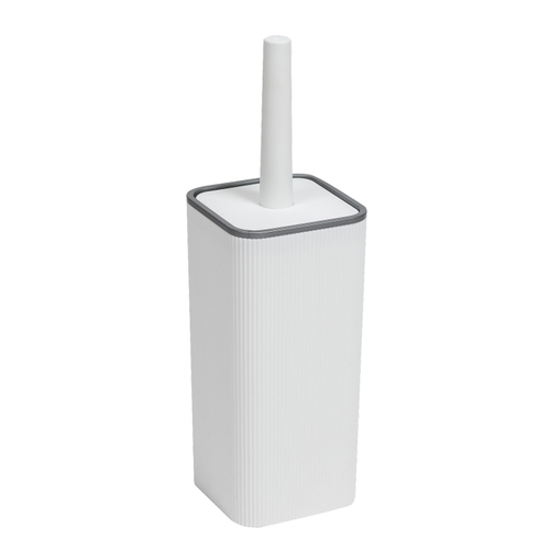 Набор для унитаза РИФ (ерш+подставка) квадратный белый/серебро