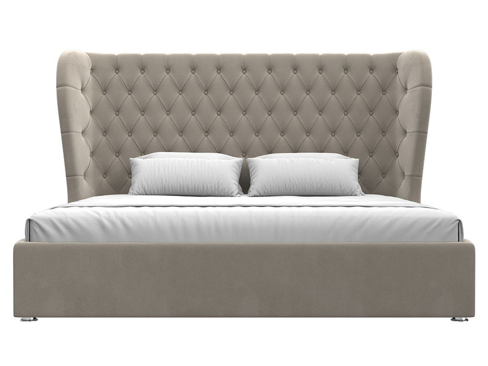 Кровать интерьерная Далия 200, Бежевый, Микровельвет, 108367