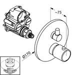 KLUDI O-Cean (Zenta) 	38.830.05.45  (к 88011) хром Смеситель для ванны с термостатом встраиваемый (внешняя часть + функциональный элемент)
