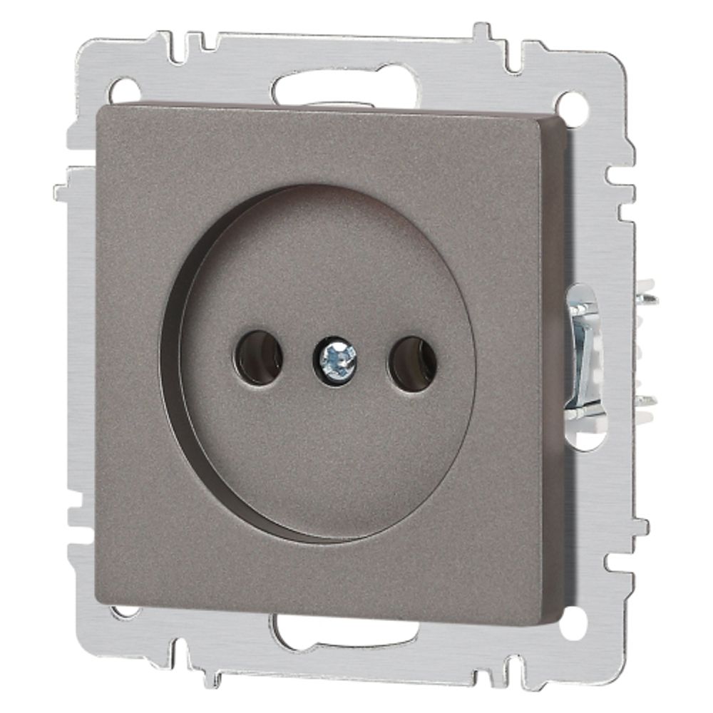 Розетка Intro Accent 6-201-09 2P 16А-250В IP20 СУ AL/CU титан | Intro
