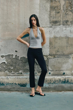 ZARA БРЮКИ С КАРМАНАМИ НА МОЛНИИ, ЧЕРНЫЙ