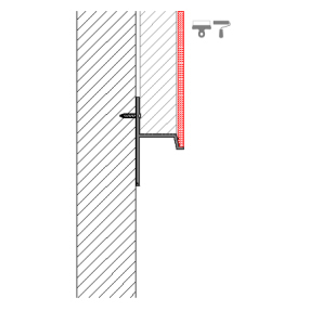 Алюм. профиль под ГКЛ 12, 5мм,  стена/пол,  13, 7х25, 8х2000мм. Без матового экрана. белый