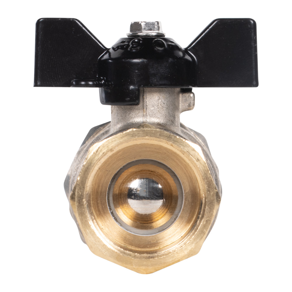 Кран шаровой латунный LD Pride 47.20.В-ГШ.Б Ду 20 Ру 40 вн-американка, (бабочка)