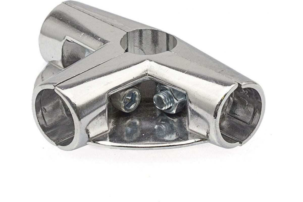 СОЕДИНИТЕЛЬ 4-Х ТРУБ С 2-МЯ ПЛОЩ Д/ПОЛОК ХРОМ E