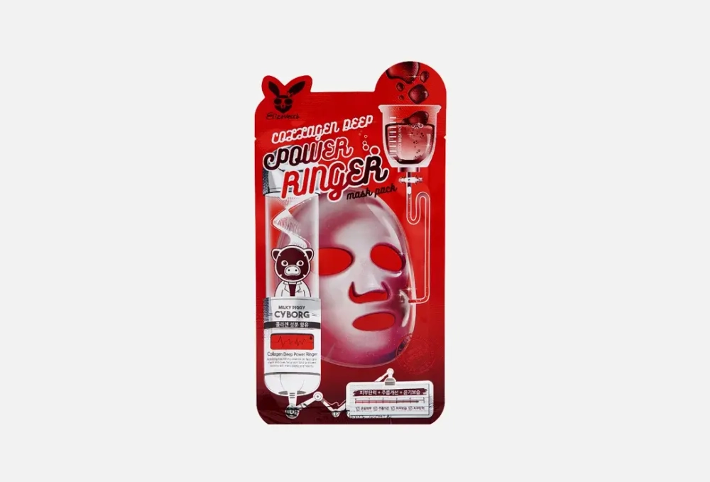 Elizavecca Тканевая маска для лица КОЛЛАГЕН Collagen Deep Power Ringer Mask Pack
