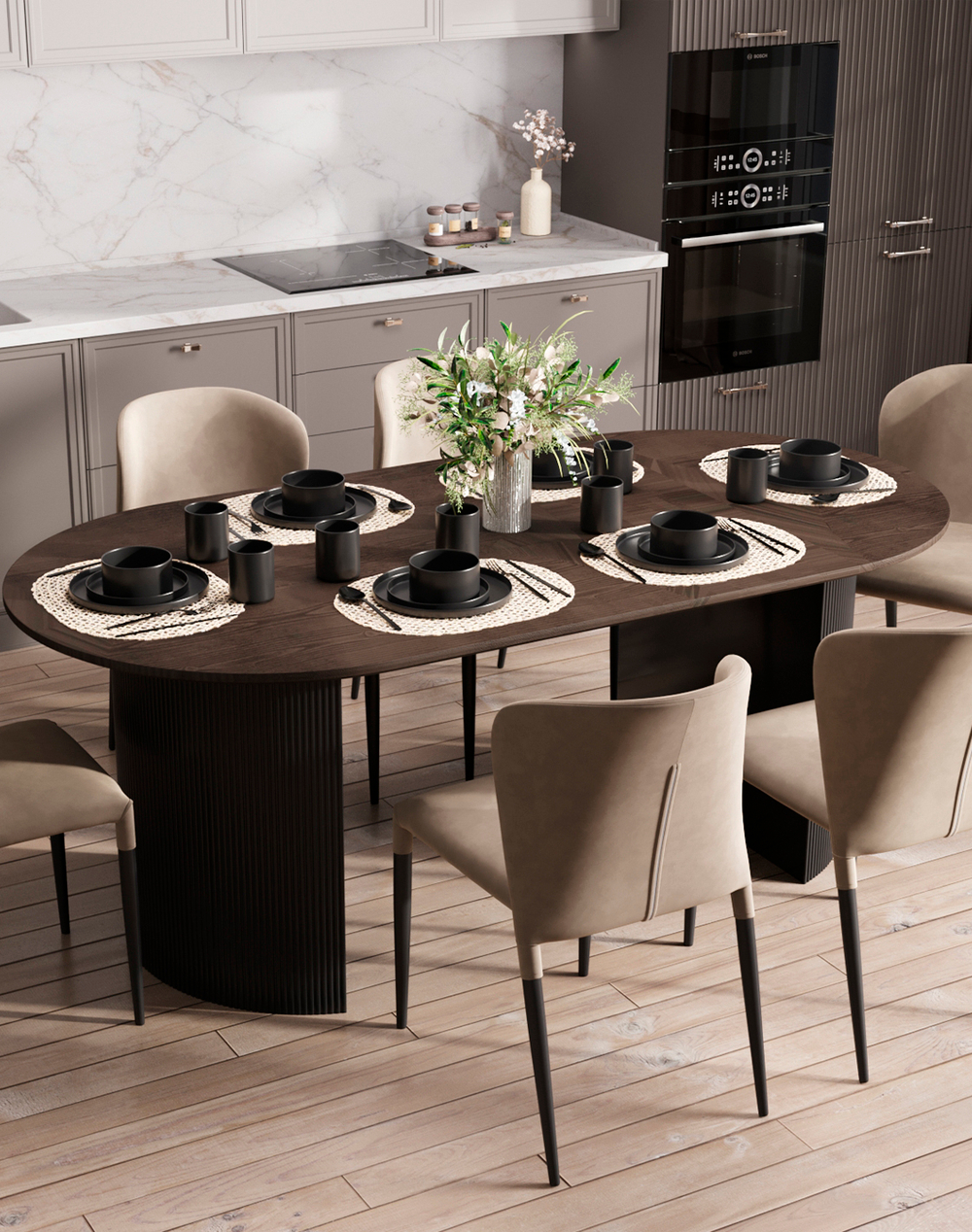 Стол обеденный Ballet 200*100*75 темное дерево