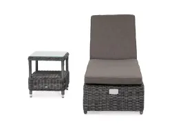 "Рим" комплект шезлонг со столиком, цвет графит