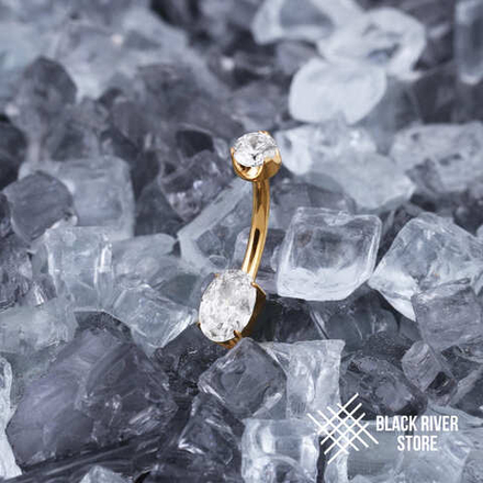 Банан Oval Crystal PVD Yellow