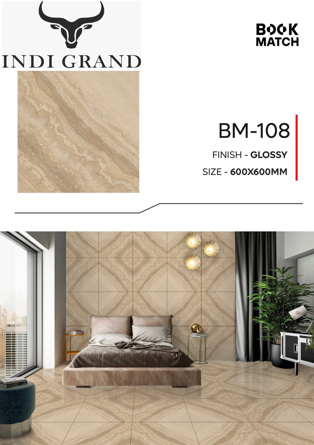 Керамогранит Book Match BM-108 60х60
