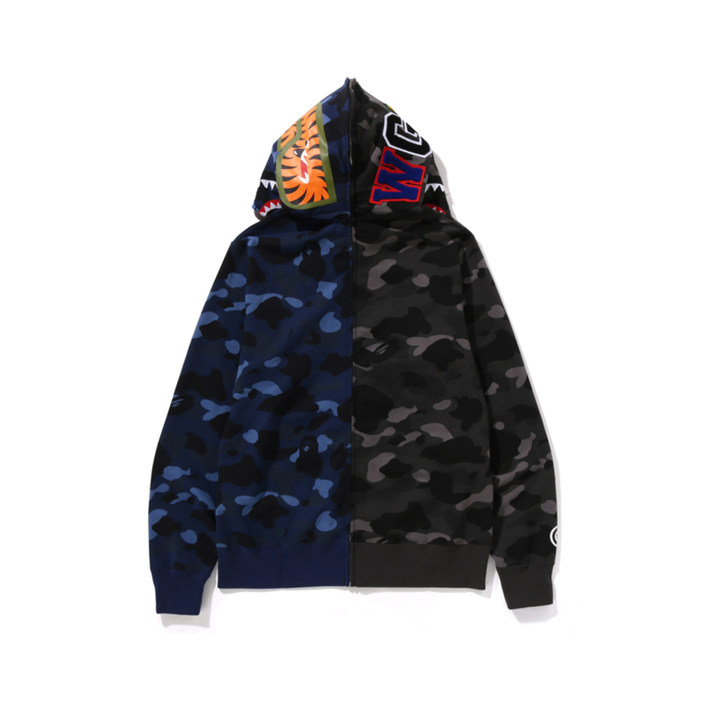 A Bathing Ape Color Camo 1 2 Shark Full Zip Худи черный синий