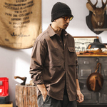 Рубашка мужская с длинным рукавом и стильными накладными карманами