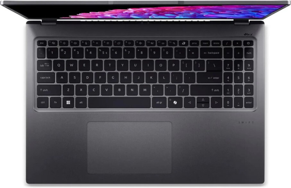 Ноутбук  Acer Swift Go 16 SFG16-72-787A 16 ", Core Ultra 7, 32 Гб RAM, 1 Тб SSD, Arc graphics, Серый