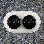 Выключатель 1кл. проходной, керамика, цвет чёрный B1-201-03