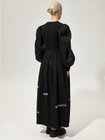 Платье длинное "Заслуженное" с набойкой. Черное