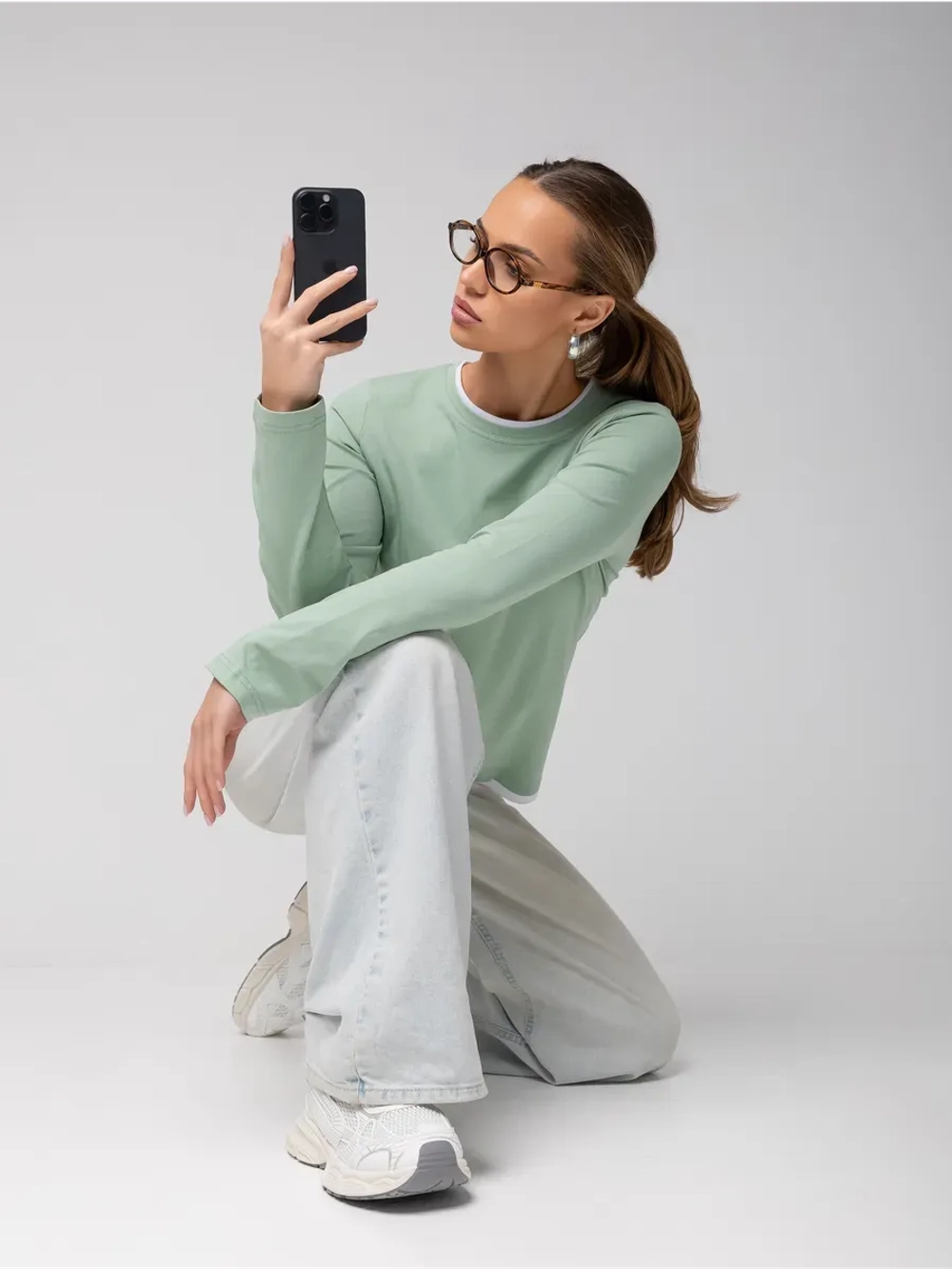 Лонгслив двойной базовый