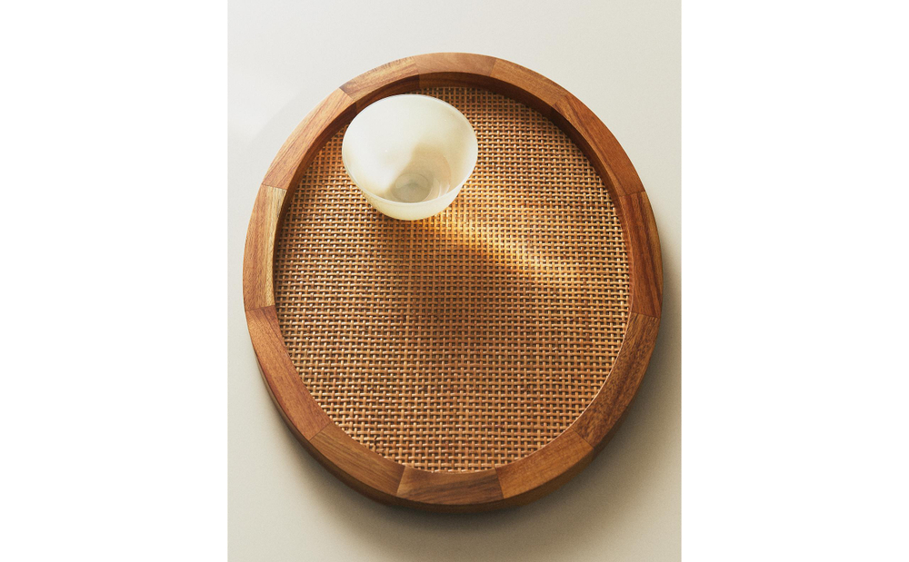 Zara Home Поднос из дерева, цвет коричневый, 45 см